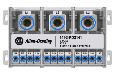 Power distribution block: Allen-Bradley 1492-PD3141, 3-pole