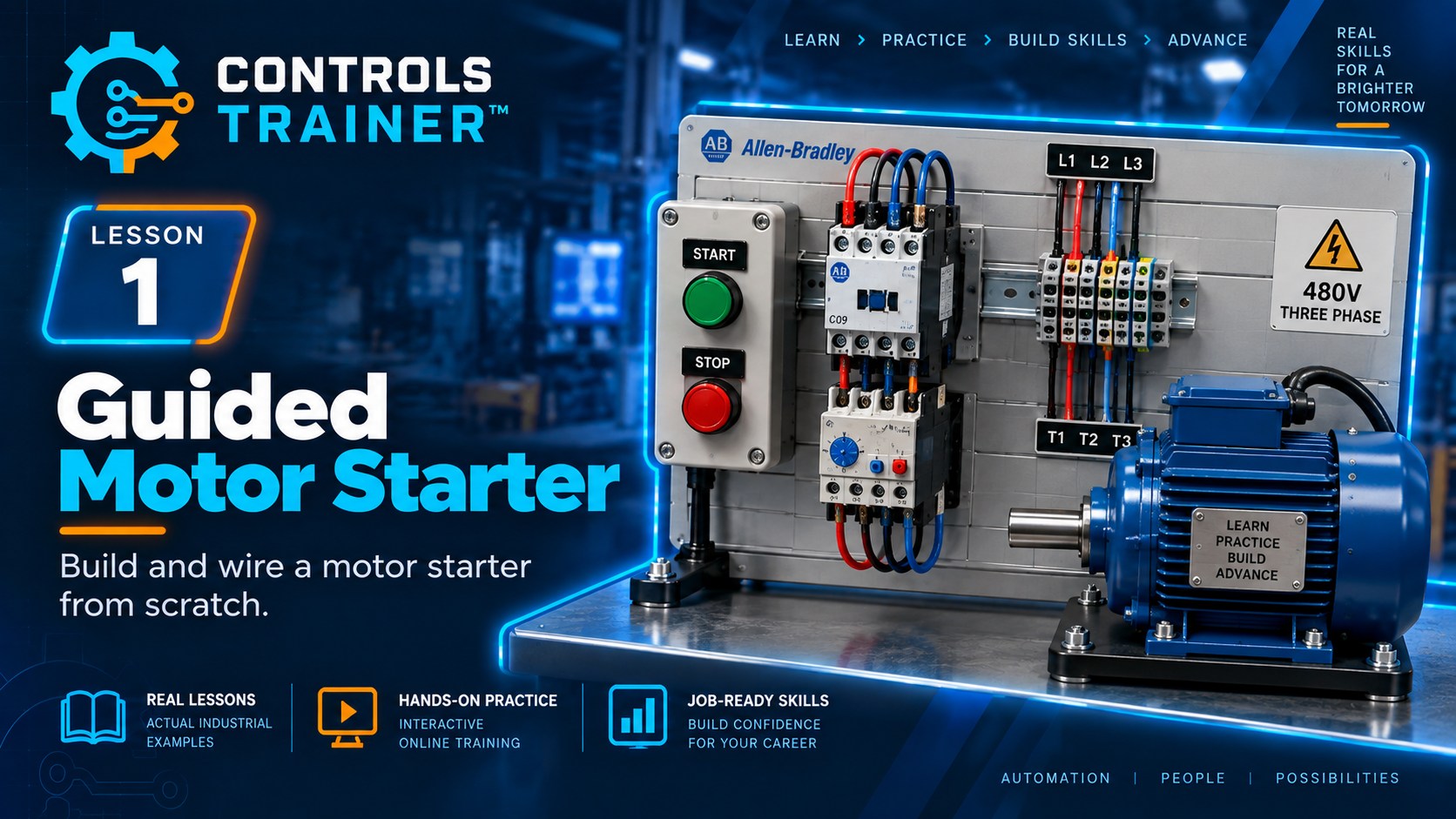 Level 1 Guided Motor Starter training panel