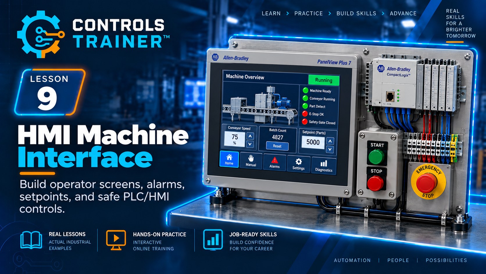 Level 9 HMI Machine Interface operator-screen training