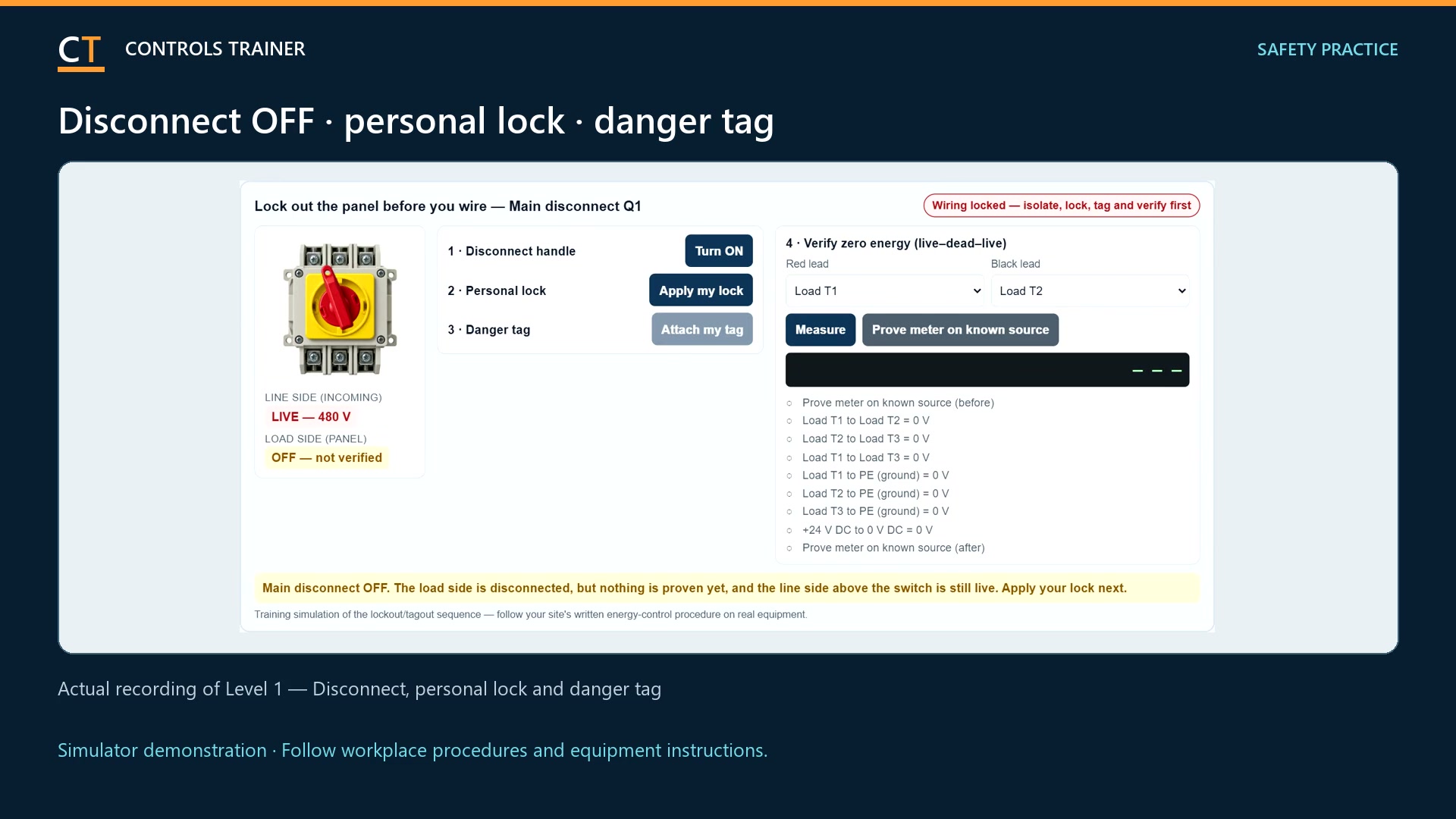 Lockout Tagout Steps in Order: A Simulated Walkthrough